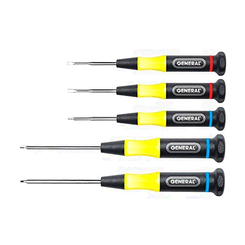 General Tools Mfg 700 5-Piece Screwdriver Set With Ergonomic Handles