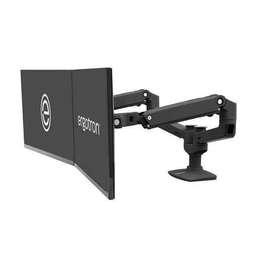 Ergotron – LX Dual Monitor Arm, VESA Desk Mount – for 2 Monitors Up to 27 Inches, 7 to 20 lbs Each – Matte Black