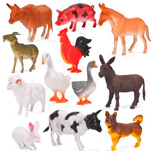 Zcpotizi 12 Pack Large Farm Animals Toys for Kids 3-5 Year Old Toddlers Realistic Plastic Farm Animal Figures Playset Animal Poultry for Learning