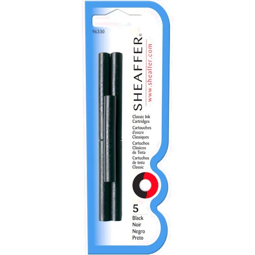 Sheaffer Skrip Fountain Pen Classic Ink Cartridge - Black (five per card)