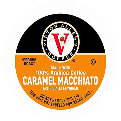 Victor Allen Caramel Macchiato for K-Cup Keurig 2.0 Brewers, 42 Count, Victor Allen’s Coffee Medium Roast Single Serve Coffee Pods