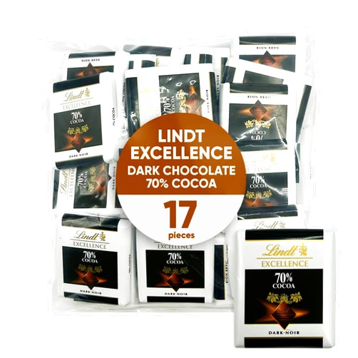 CHAIN & JO SWEETS Excellence 70% Cocoa Dark Chocolate Candy, 6.0 oz, 1-Pack 17 Pieces -Chocolate Candy 70 Percent Dark Chocolate - Halloween Candy, Holiday Candy, Perfect for Sharing with Family and Friends -