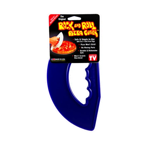 Smartwares Rock'n Roll Pizza Cutter, Plastic, Non-Stick, Rocking, 9 inch, Made in USA, Blue
