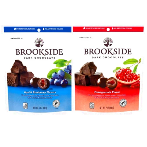 Generic (2 PACK) Brookside Flavored Snacking Chocolate 7oz (1) Dark Chocolate, Acai and Blueberry + (1) Brookside Dark Chocolate and Pomegranate