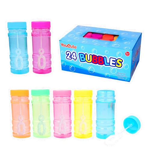 YouCute Bubbles 24 Pack Party Favor for Kids Bulk Bubble Solution Blowing Wand 2 Dozen Party Supplies Outdoor Toys Wedding Party Christmas Celebration Birthday Fun Gift