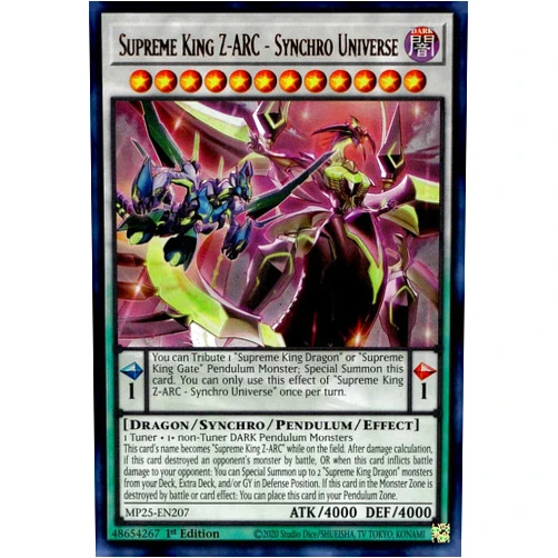 Yu-Gi-Oh! Supreme King Z-ARC - Synchro Universe - MP25-EN207 - Ultra Rare - 1st Edition