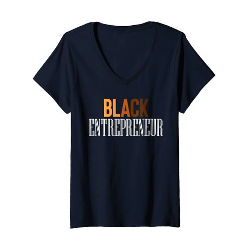 Melanin Hustle and Entrepreneur Gifts Shirts Co. Black History Month Women Business Owner Black Entrepreneur V-Neck T-Shirt