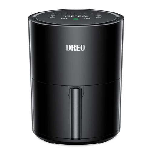 Dreo Air Fryer - 100℉ to 450℉, 4 Quart Hot Oven Cooker with 50 Recipes, 9 Cooking Functions on Easy Touch Screen, Preheat, Shake Reminder, 9-in-1 Digital Airfryer, Black, 4L (DR-KAF002)