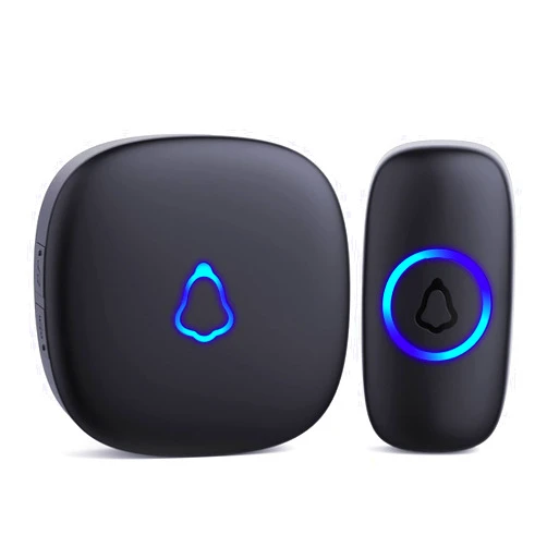 SECRUI Wireless Doorbell, Easy installation, Waterproof, Adjustable Volume, 58 Chimes, Colorful LED, 1000Ft Range, M520+F55, Black