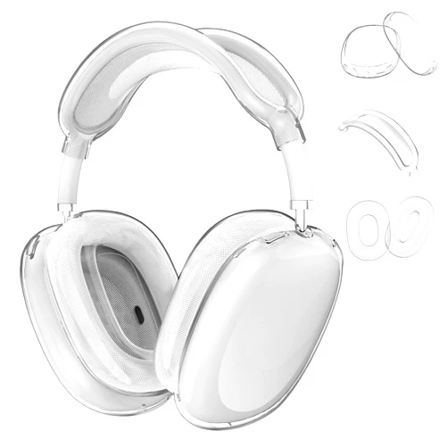 Frylaa for 3 in 1 AirPods Max Case Clear,Soft TPU Ear Pad Case Cover/Ear Cups Case Cover/Headband Cover for Airpods Max Case Cover,Clear Protecitve Case for AirPod Max Headphone Accessories-Crystal