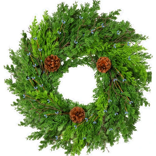 OZFHUA 24 Inch Christmas Wreaths for Front Door - Artificial Green Cedar Garland with Pine Cones and Berry, Christmas Wreath for Holiday Decoration Indoor Outdoor Home Decoration