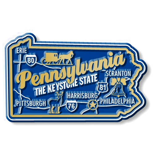 Classic Magnets Pennsylvania Premium State Magnet by Classic Magnets, 2.7
