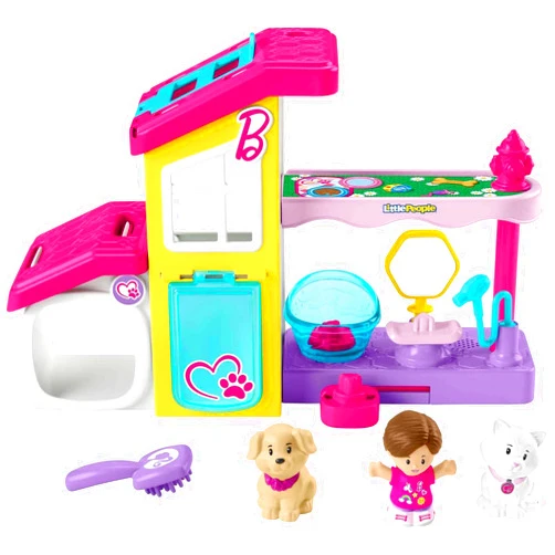 Fisher-Price Little People Barbie Toddler Toy Play and Care Pet Spa Playset with Music & Sounds for Pretend Play Kids Ages 18+ Months