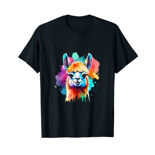 Cute Llama Mom For Llama lovers Colorful Art tee Cute Llama Mom For Llama Lovers Colorful Art Llama T-Shirt