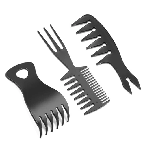Patelai 3 Pieces Styling Comb Set - Texturizing, Tri-Comb, Double Side Brushes, Wide Tooth Shaping and Teasing Wet Tools for Long, Thick, Curly Hair