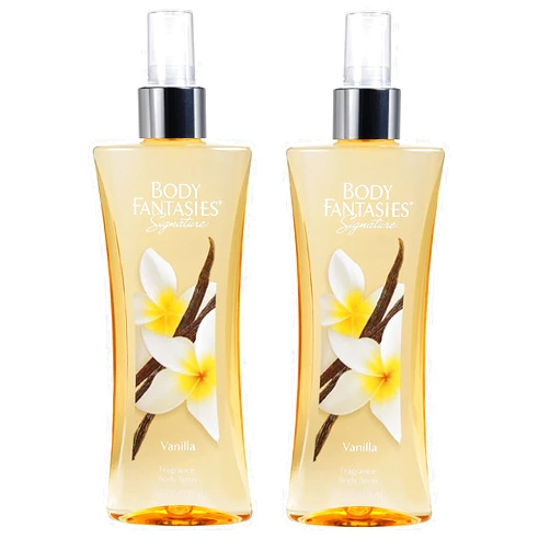 Body Fantasies Signature Vanilla Fragrance Body Spray for Women, 8 Ounce. Pack of 2