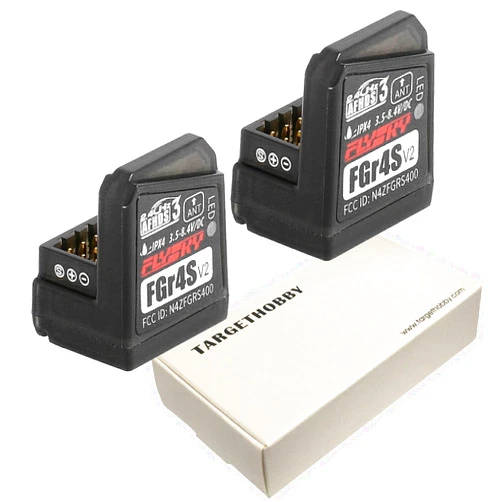 Targethobby Flysky FGr4s V2 Receiver for Flysky Noble NB4 Rc Transmitter, Noble Pro Transmitter, 4 Channel AFHDS 3 - Pack of 2