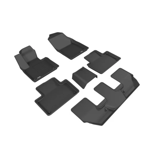 3D MAXpider Custom Fit Kagu Floor Mat (Black) Compatible with Volvo Xc90 (T5/B5) / Xc90 (T6/B6) 7-Seat 2015-2026 - R1 R2 R3