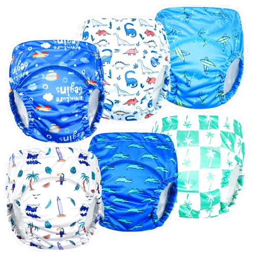 MooMoo Baby Plastic Training Underwear Leakproof Rubber Pants for Potty Training for Boys and Girls