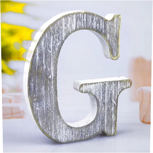 Woodounai 8 Inch Wood Letters Unfinished Rustic Wood Letters for Wall Decor Decorative Standing Letters Slices Sign Board Decoration for Craft Home Party Projects (G)