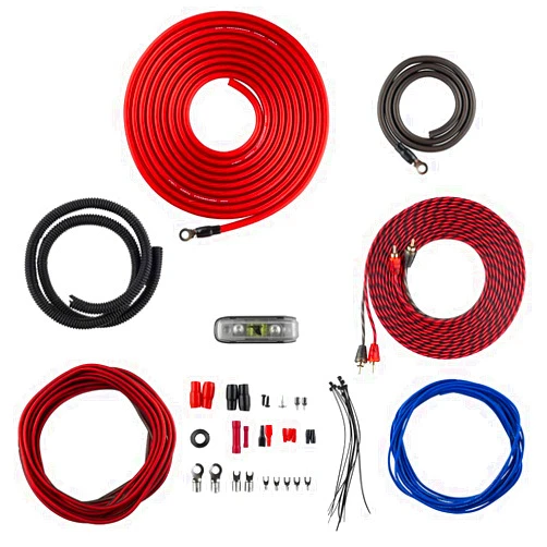 DS18 AK4 Complete 4 Gauge CCA Amplifier Installation Wiring Kit - Ampkit Helps Make Connections, Brings Power to Your Radio, Subwoofers, Speakers with Super Flex Wire - 1200W for 1 Amplifier