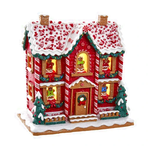 Kurt S. Adler Battery-Operated LED Music Box Gingerbread House, 9.5-Inch, Multicolored