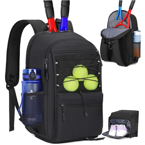 IGOLUMON Tennis Bag Tennis Backpack, Large Tennis Bags for Women and Men Racket Bags Holds 2 Rackets with Insulated Pocket Ventilated Shoe Compartment