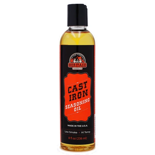 Old Timer Heritage Products Heritage Products Cast Iron Seasoning Oil - Low-Smoke, Hi Temp All-Natural Skillet Conditioner for Dutch Oven, Griddle, Camp Grill – Cleans, Protects Cast Iron Cookware with Avocado Oil