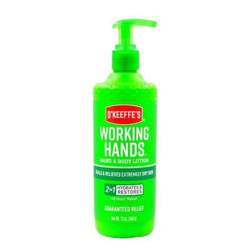 O'Keeffe's Working Hands Hand and Body Lotion, 12oz Pump (Pack of 1) - Heals and Relieves Extremely Dry Skin
