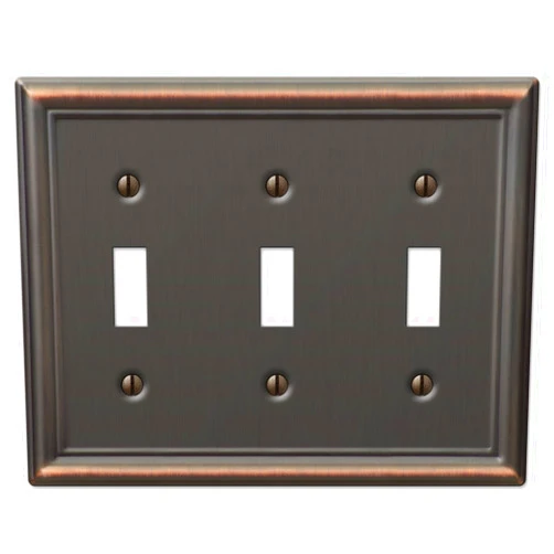 Amerelle 149TTTDB Chelsea Wallplate, 3 Toggle, Aged Bronze
