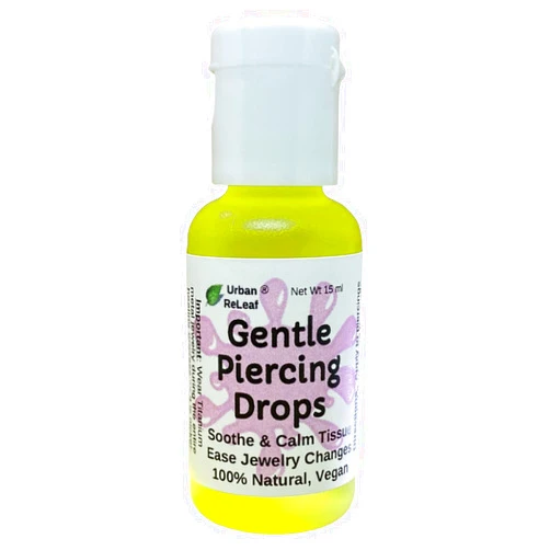Urban ReLeaf Gentle Piercing Drops ! Soothe & Calm Tissue, Ease Jewelry Changes, 100% Natural, Vegan. Perfect for Sensitive Skin. Effective Aftercare Oil for Ear & Body Piercings!