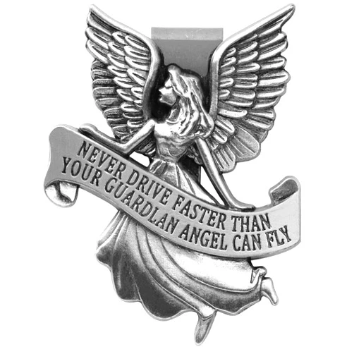Aleiport Guardian Angel Car Visor Clip, St. Christopher Medal for Car, Car Accessories Car Safety Gifts for New Drivers Teens Boys Parent Family Friends, New Car Gifts