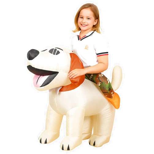 SVNVIOZ Dog Inflatable Costume for Kids, Blow Up Dog Halloween Cosplay Costumes, Ride on Party Costume Suit for Girls Boys