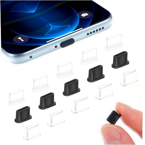 Xinjoduz Type C Dust Plug Pack of 15 USB C Port Cover Multicolor Micro USB Dust Plug Type C Anti Dust Plug Cover Charging Port Protector Cap Silicone Phone Dust Plug Protects for All Type-C Phones Tablets