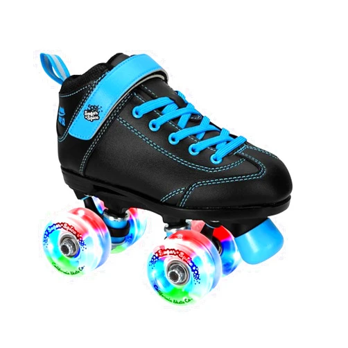Sure-Grip Sugar & Spice Kids Roller Skates - Durable Vinyl Boot with Comfortable Padding - Features Indoor/Outdoor Light-Up Wheels - Lightweight Nylon Plate & Trucks - Available in Junior Sizes Only
