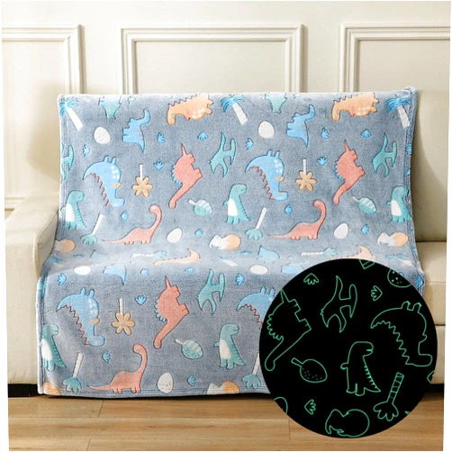DaysU Glow in The Dark Blanket, Luminous Kids Throw Blanket for Couch Sofa Toddler Bed, Birthday Present for Boys Girls, Micro Flannel Warm Soft Plush Blanket, 50
