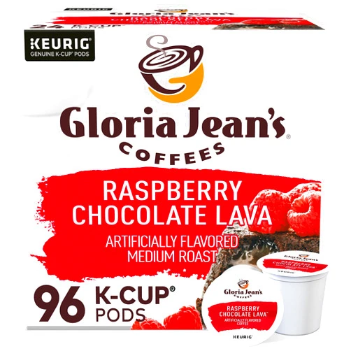 Gloria Jean's Raspberry Chocolate Lava Keurig Single-Serve K-Cup Pods, Medium Roast Coffee, 96 Count