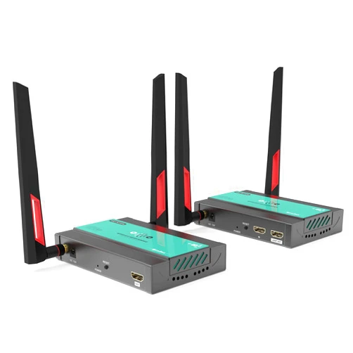 Mirabox Wireless HDMI Transmitter and Receiver Extender 1x4-1080P@60Hz 200m(656Ft) 5.8GHz Wireless Audio Video Extender Kit with IR and HDMI Loop-Out for TV,DSLR Camera,Projector,DVR,Laptop,PS5,Switch