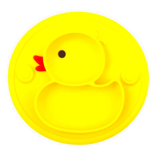 Susurrus Baby Plate Silicone Toddler Plates Suction Placemat Divided Dishes for Kids and Infants One-Piece Strong Suction, BPA Free, Microwave Dishwasher Safe (Yellow)