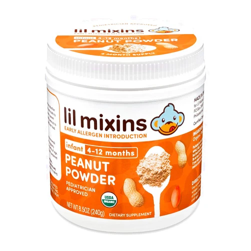 Lil Mixins Early Allergen Introduction, Peanut | Baby Stage 1-3, For Ages 4 Mo. -12 Mo. | 8.5 Oz Jar, 4 Month Supply