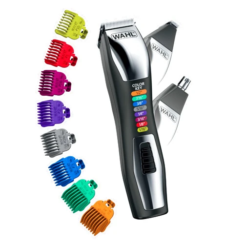 Wahl Color Pro All in One Rechargeable Cordless Color Coded Beard Trimmer with Detail Eyebrow Trimmer and Rotary Nose Hair Trimmer for Men- Model 3025945