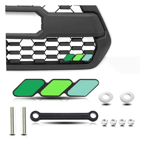 JOYCOURT Tri-color Grille Badge Emblem Decoration Accessories, Car Truck Label Slotted Grille Emblem Insert Decoration, Universal Compatible Car Truck Other Mesh or Slotted Grille