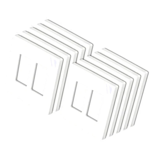BESTTEN [10 Pack] 2 Gang Screwless Decorative Outlet Covers, Mid-Size Wall Plate, H4.88