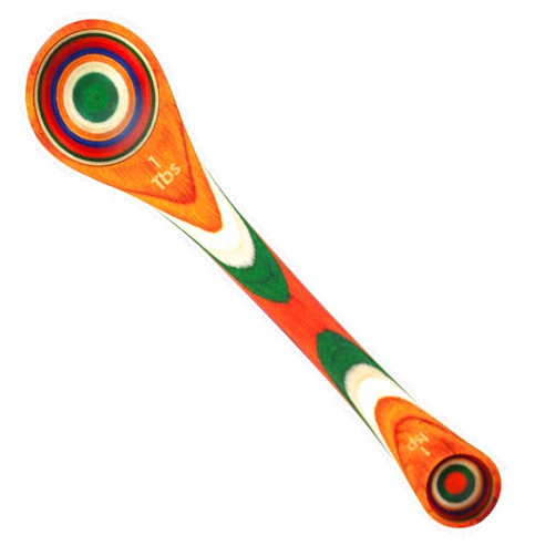 Totally Bamboo Baltique Marrakesh Collection 2 in 1 Wooden Measuring Spoon with Tablespoon and Teaspoon Measurements
