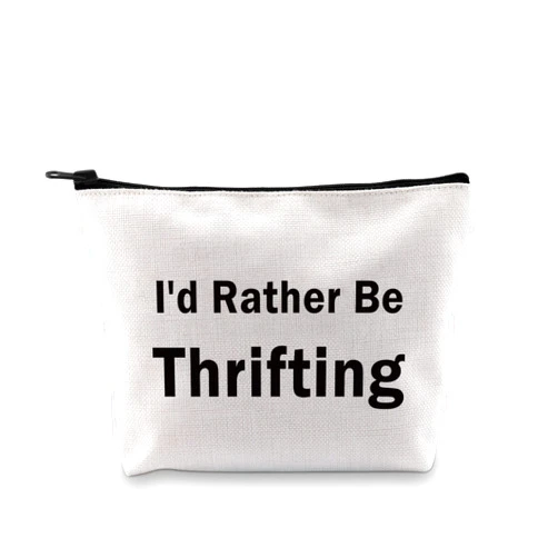 MNIGIU Funny Saying Gift I'd Rather Be Thrifting Bag Thrift Lover Gift Thrifter Gift