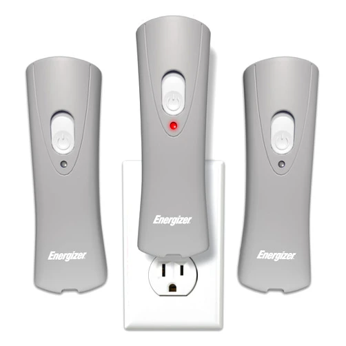 Energizer Weatheready Rechargeable Compact Handheld Light, Plug-in Rechargeable LED Light, Automatic Turn-On Emergency Flashlight, Built-in Rechargeable Battery Included, 3 Count