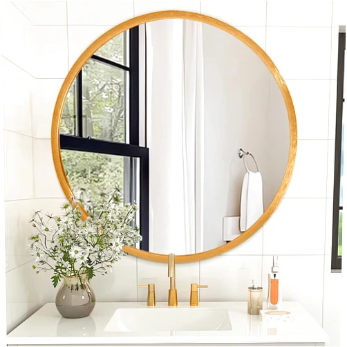 AOAOPQ Small Matte Frame Circle Mirror for Wall Round Mirror for Bathroom Entryway Living Room Hallway Bedroom Gold Mirror Entryway Vanity