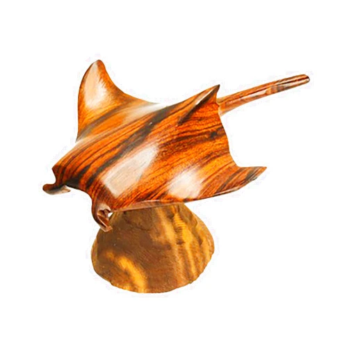 Earthview, Inc. Rustic Carved Manta Ray on Base 5.5 x 5 Handcrafted Desert Ironwood Decorative Table Top Figurine Sculpture Statue
