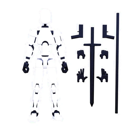 MerryXD Titan 13 Action Figure, Lucky 13 Action Figure T13 Action Figure 3D Printed Multi-Jointed Movable, Nova 13 Action Figure Dummy 13 Action Figure Toy for Boy White