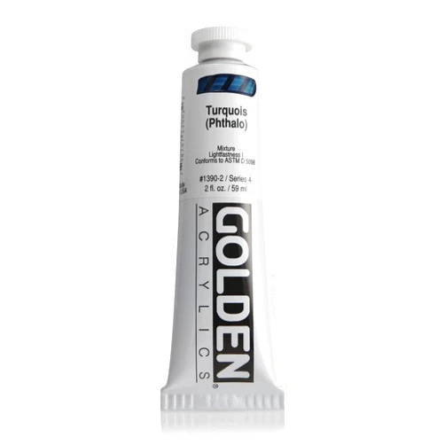 Golden Heavy Body Acrylic Paint, 2-Ounce, Turquoise Phthalo (GLDNHB-13902)